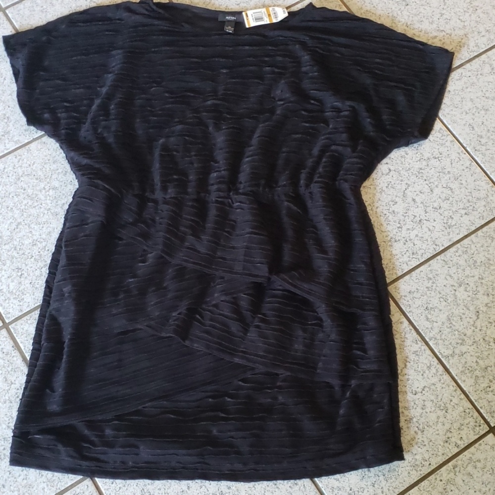 Alfani Black Textured Midi Dress